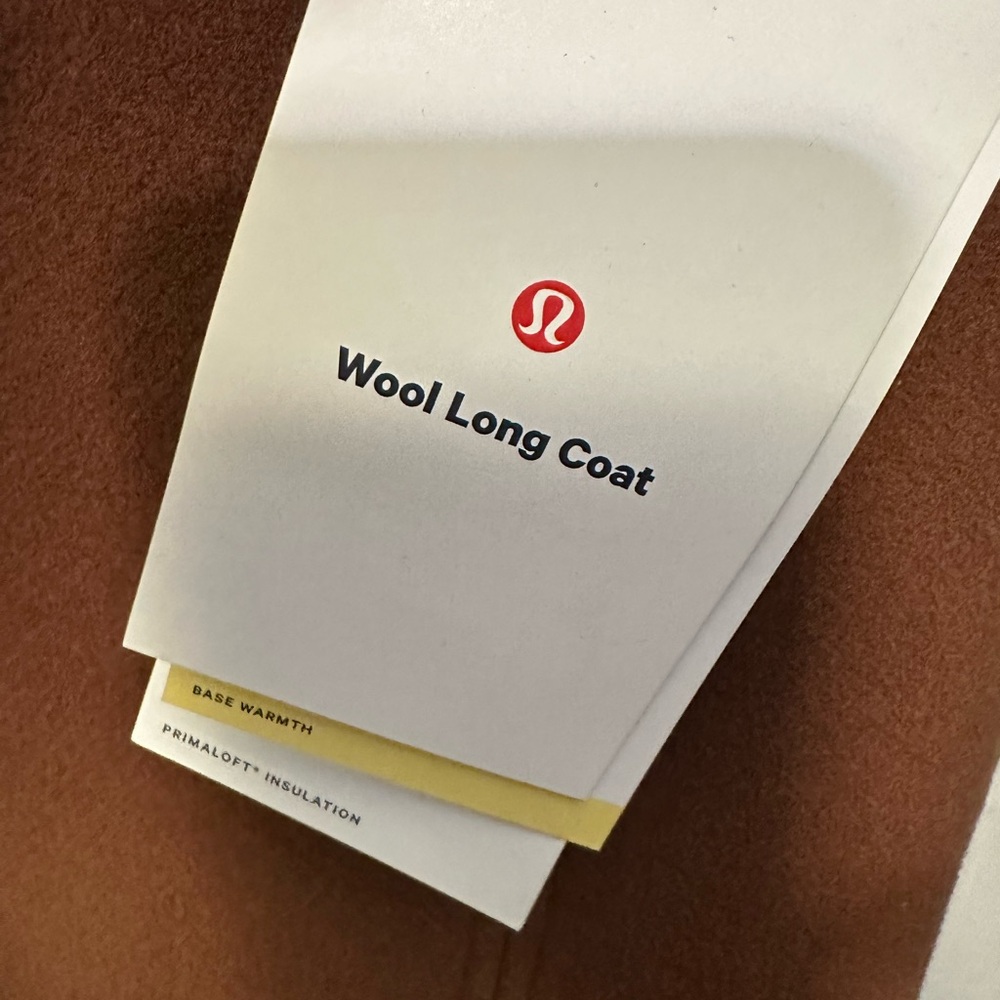 NWT Lululemon Cognac Quilted Wool Long Coat for Petites 00-2 (MSRP $498) - Picture 14 of 16